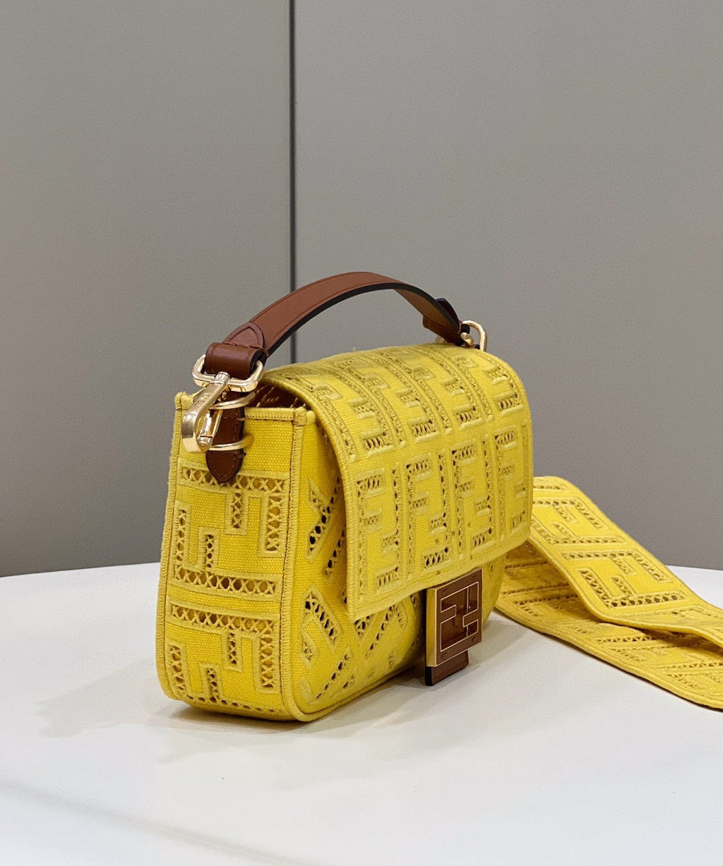 FI Baguette Yellow with Embroidery MeGLAMIum Bag For Woman 28cm/11in