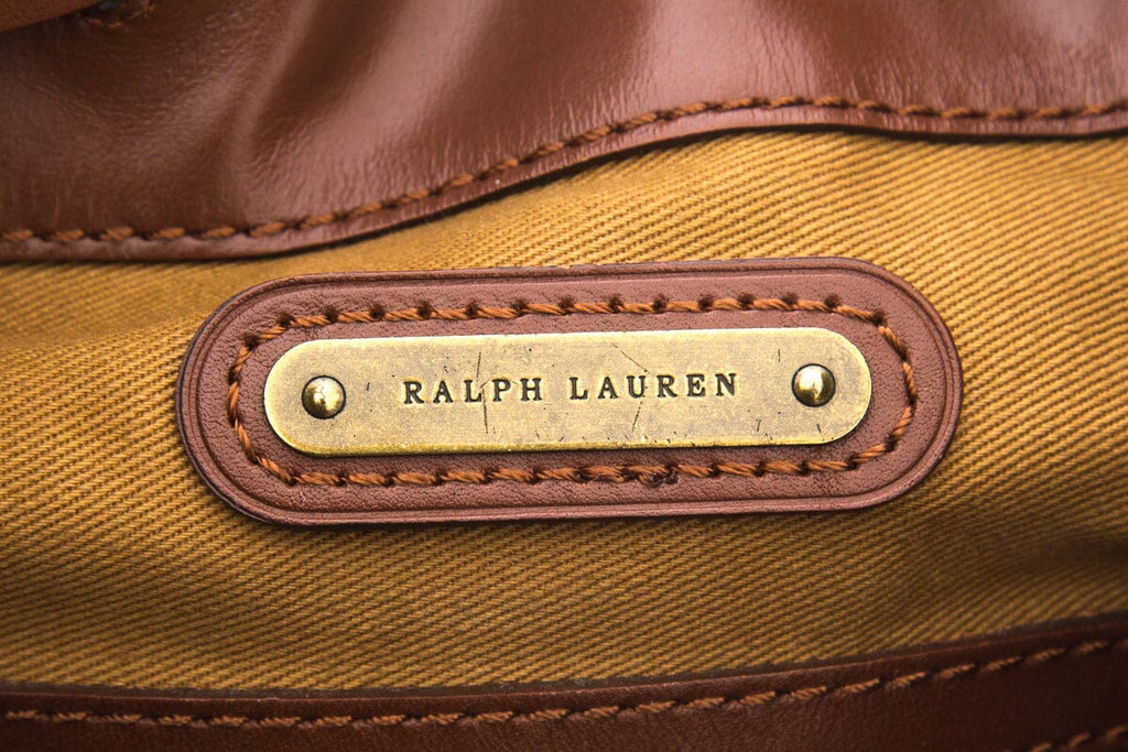 Ralph Lauren Brown Woven Leather Handbag