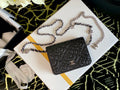 CHLWoc Camellia Black Bag For Women 12cm/4.5in