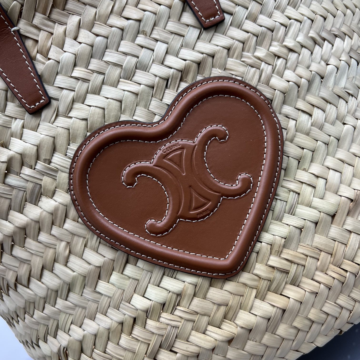 GLAMI Teen Triomphe GLAMI Classic Panier In Palm Leaves With Heart Patch Brown For Women 10in/25cm 194002DUI.04LUÃƒâ€šÃ‚Â 