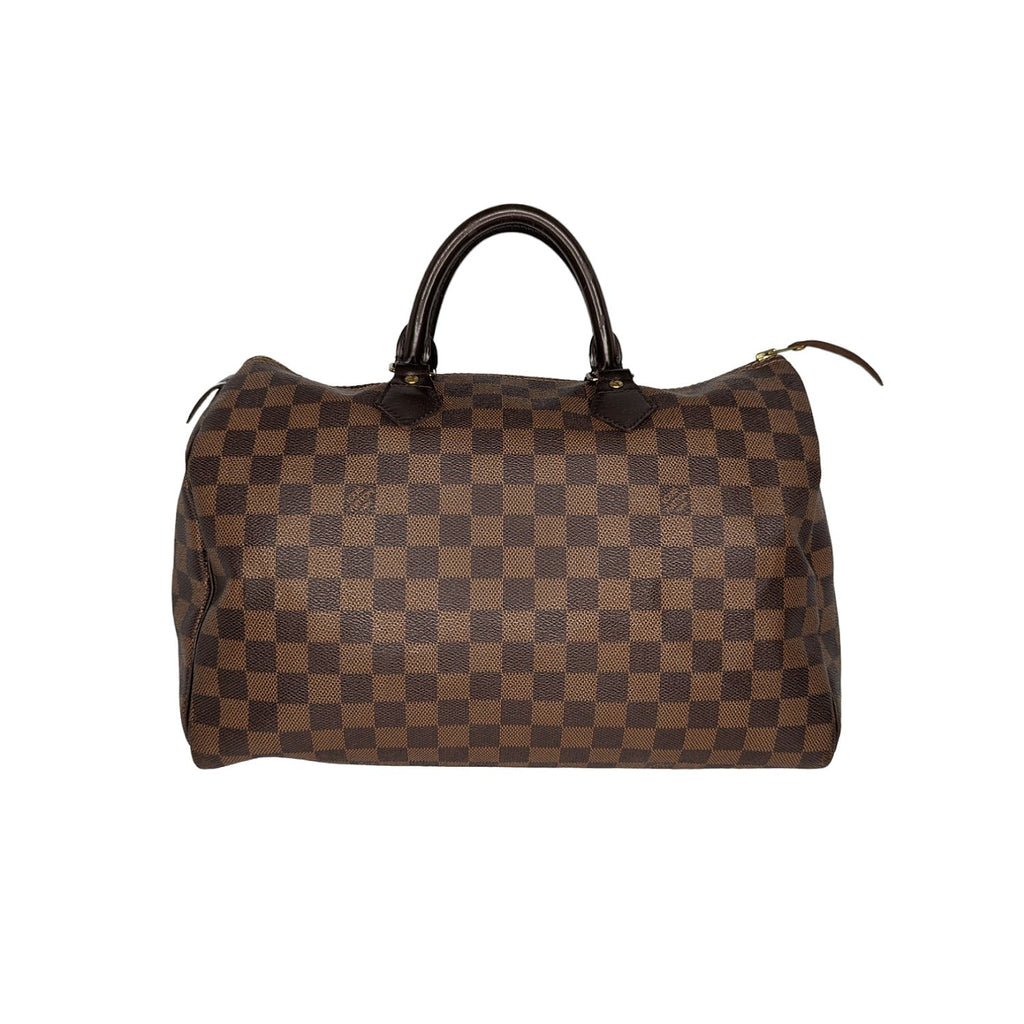 Louis Vuitton Damier Ebene Canvas Speedy 35 Satchel