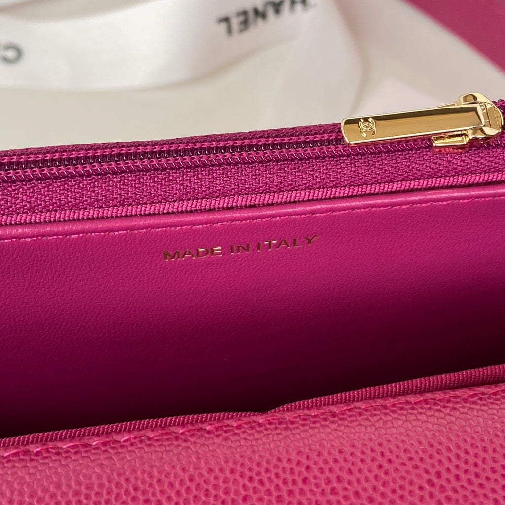 CHLSmall Flap Bag Gold Hardware Plum For Women, Women’s Handbags, Shoulder Bags 7.5in/19cm AP2840