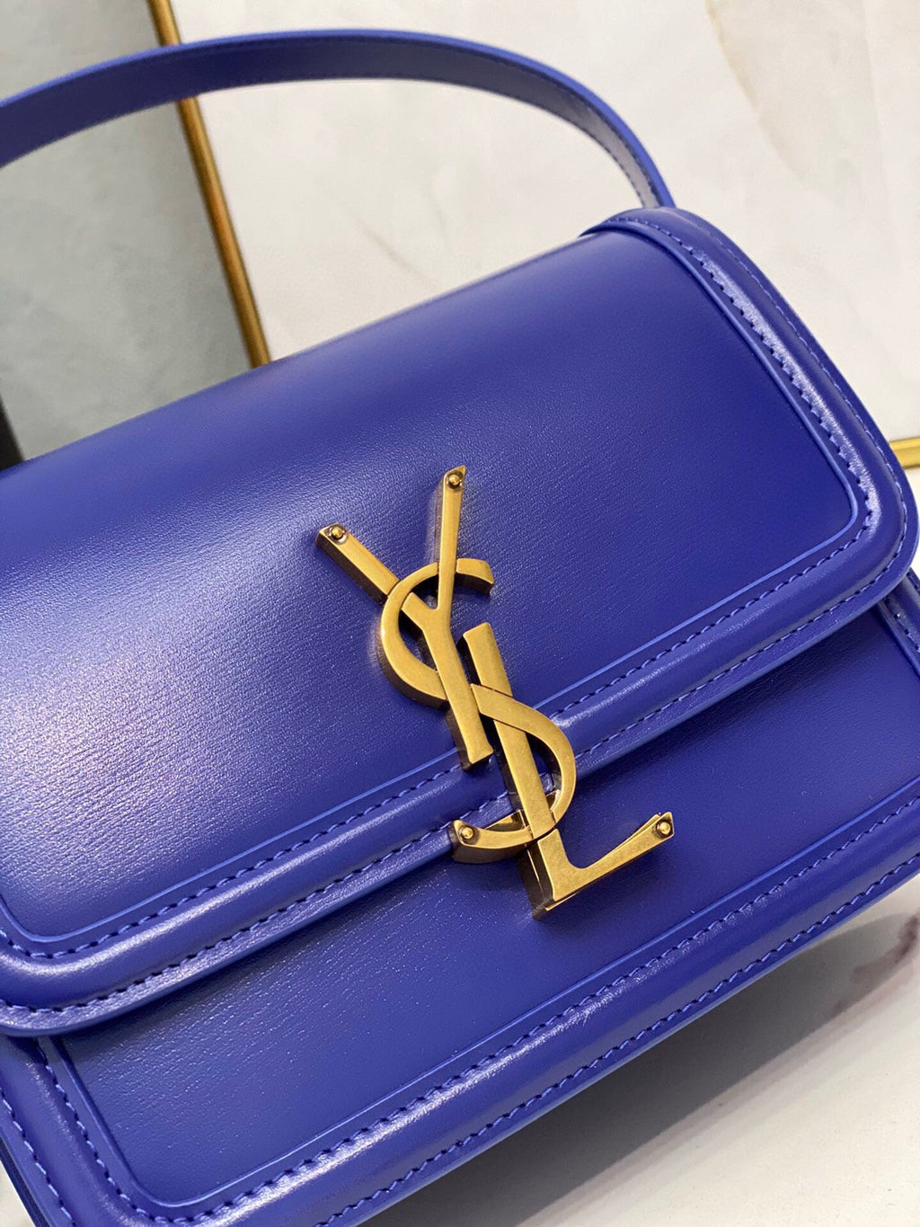 GLAMI Solferino MeGLAMIum Satchel In Box Navy Blue For Women 9in/23cm YSLÃ‚Â 6343050SX0W4147