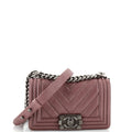 CHANEL Boy Flap Bag Chevron Caviar Small