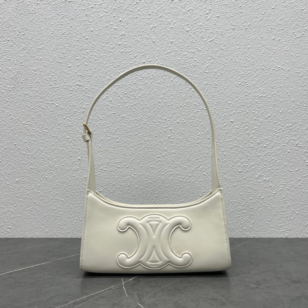 GLAMI Cuir Triomphe Shoulder Bag White For Women 9.4in/24cm