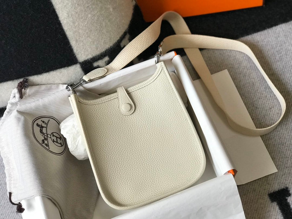 HM Evelyne 16 Amazone Bag Beige With Silver-Toned Hardware For Women, Shoulder And Crossbody Bags 6.3in/16cm