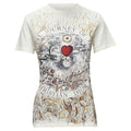 Dior Brutal Journey Of The Heart Graphic Print Ecru Cotton Linen Tshirt