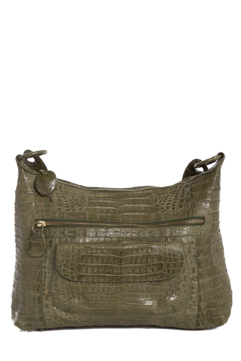 Nancy Gonzalez Green Genuine Crocodile Shoulder Bag