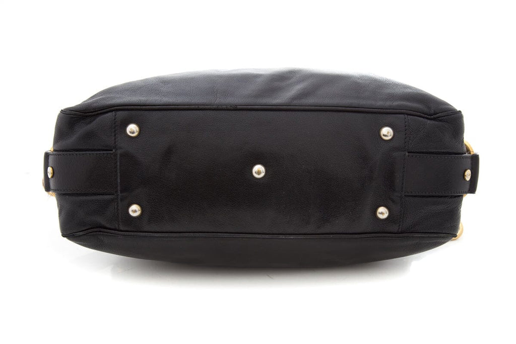 YSL Black & Gold Twist Closure Handbag