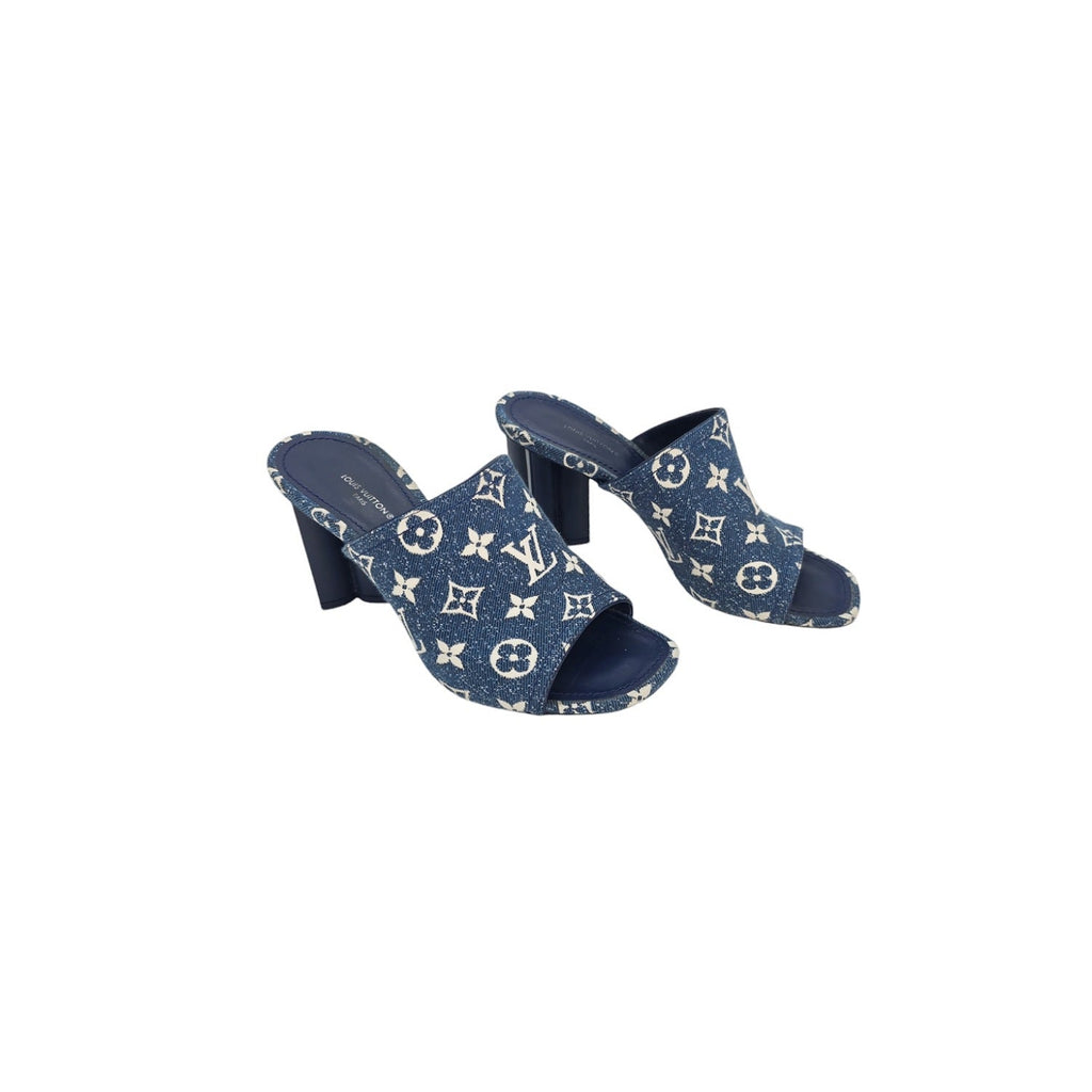 Louis Vuitton Denim Monogram Silhouette Mules size 38.5
