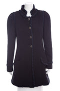 Chanel Black Tweed Button Up Jacket  SZ 44