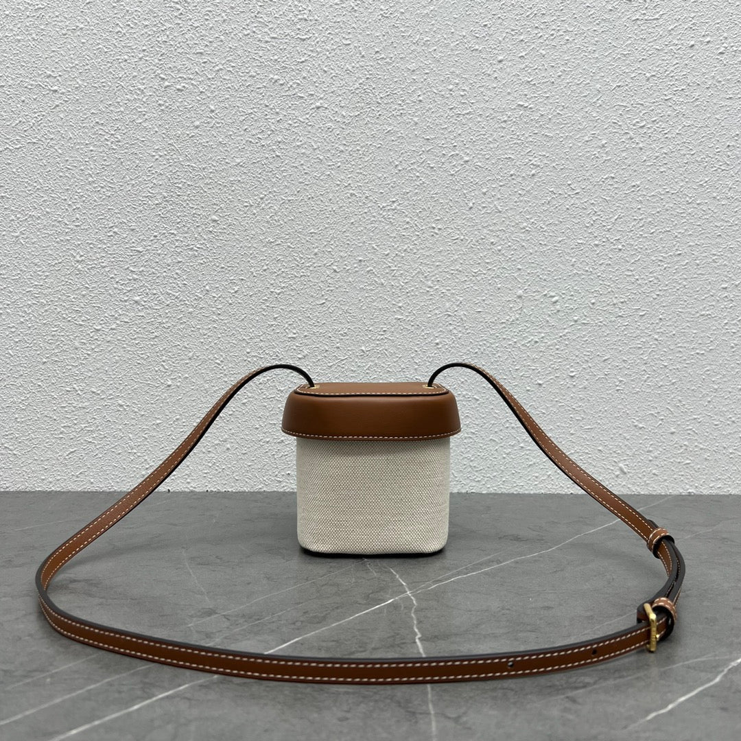 GLAMI Small Box Cuir Triomphe In Textile Natural / Tan For Women 4in/11cmÃƒâ€šÃ‚Â 