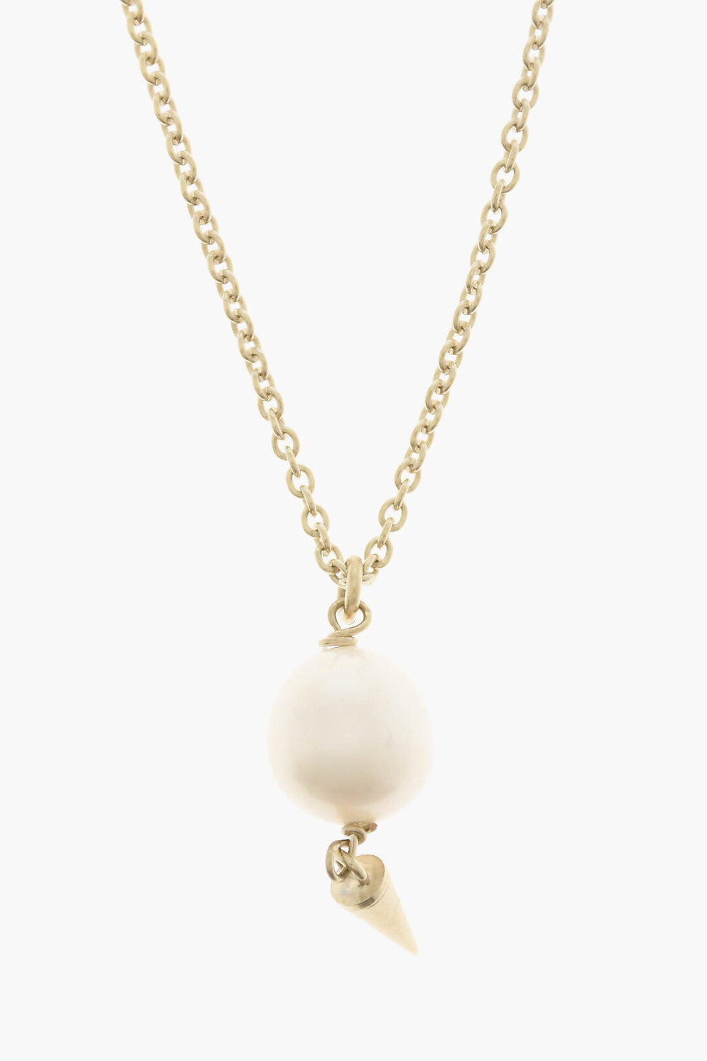 Dior Golden Effect Brass Jardin D'hiver Long Necklace With Pendan