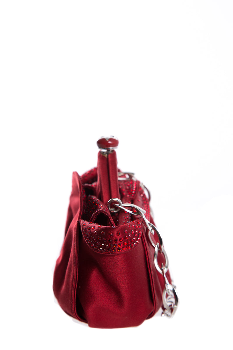 Judith Leiber Red Satin Clutch
