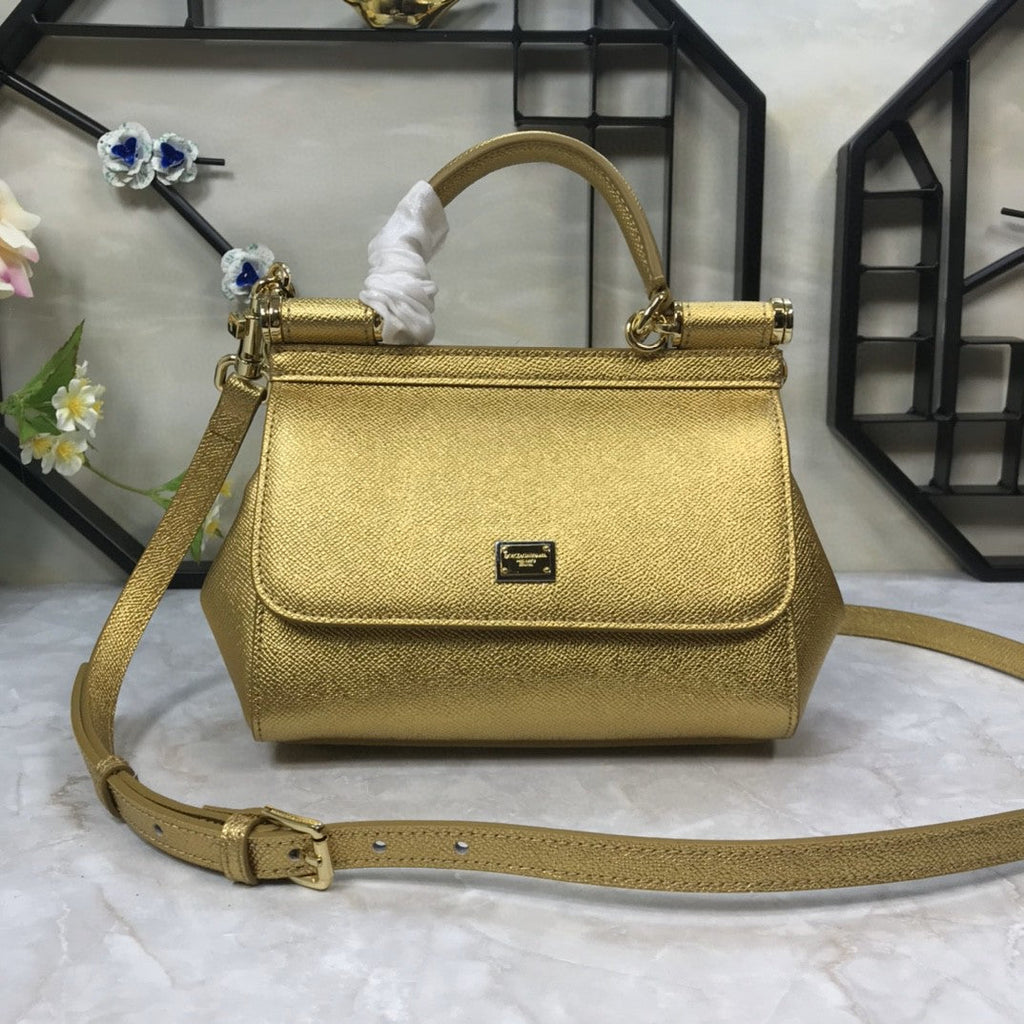GLAMI MeGLAMIum Sicily Handbag In Dauphine Gold For Women 10.2in/26cm GLAMIÃ‚Â 