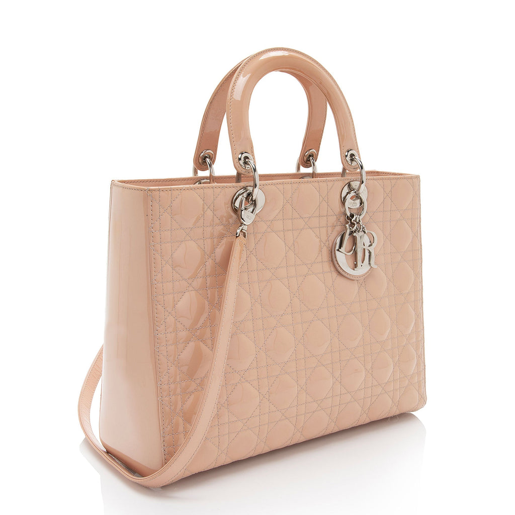 Dior Patent Leather Lady Dior Large Tote