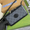 gg Mini Bag With Interlocking G Black gg Supreme Canvas For Women 9in/23cm gg