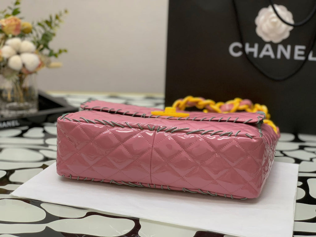 CHLVinyl Classic PiNike and Yellow Shoulder bag For Women 29cm/11.5in