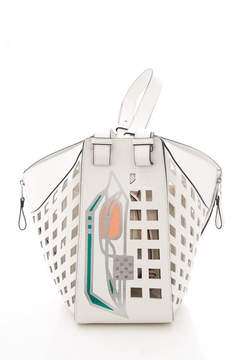 Loewe White Hammock Tulip Leather Handbag