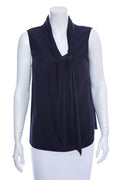 Chanel Midnight Silk Blouse SZ 40