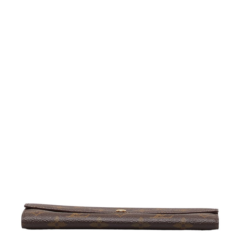 Louis Vuitton Monogram Pochette Porte Monet Credit Long Wallet M61725 Brown PVC Leather  Louis Vuitton
