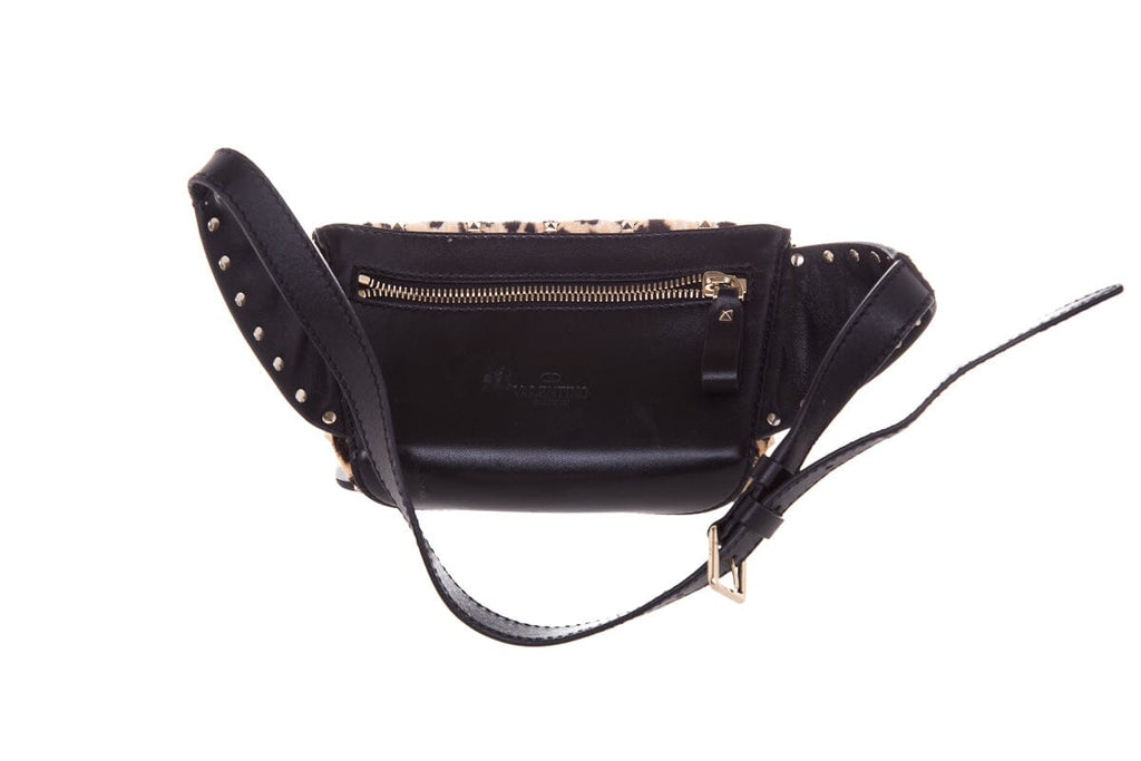 Valentino Leopard Ponyhair &  Rockstud Belt Bag