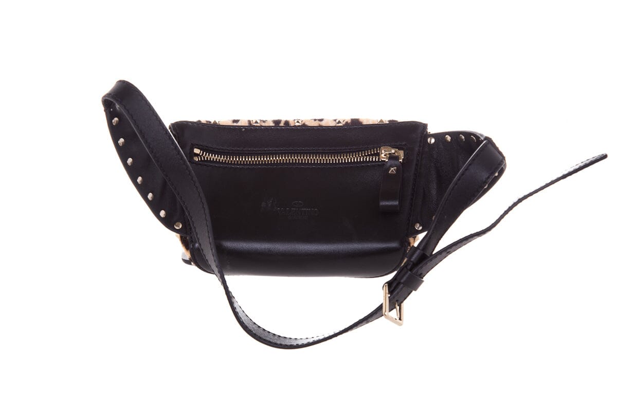 Valentino Leopard Ponyhair &  Rockstud Belt Bag