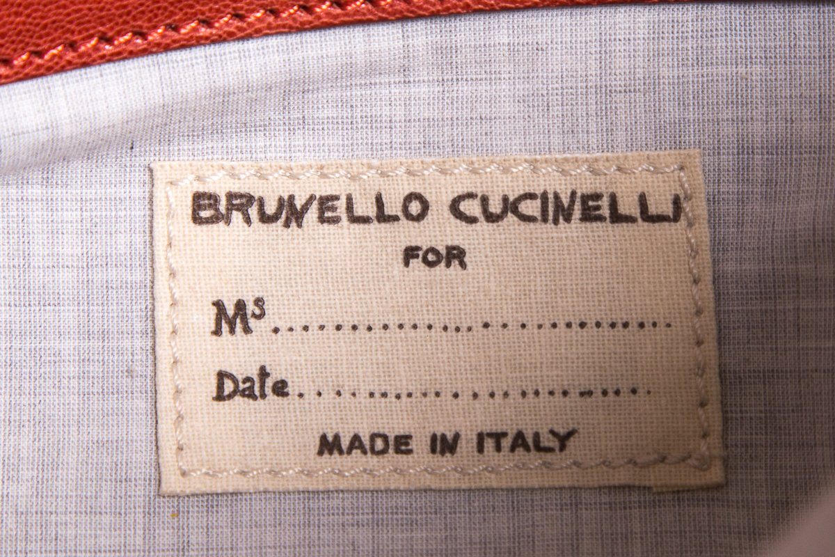 Brunello Cucinelli Brick Red Patent Leather Clutch