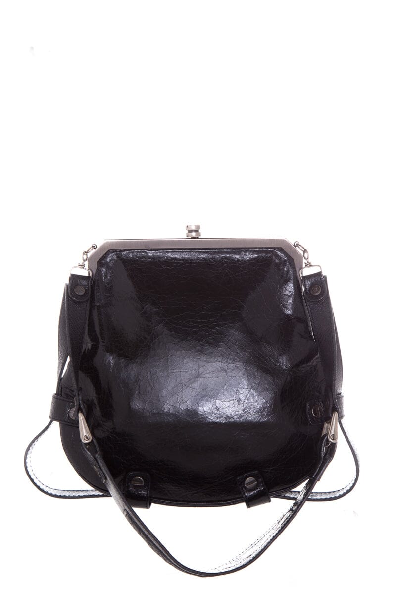 Lanvin Vintage Black Aged Leather Shoulder Bag