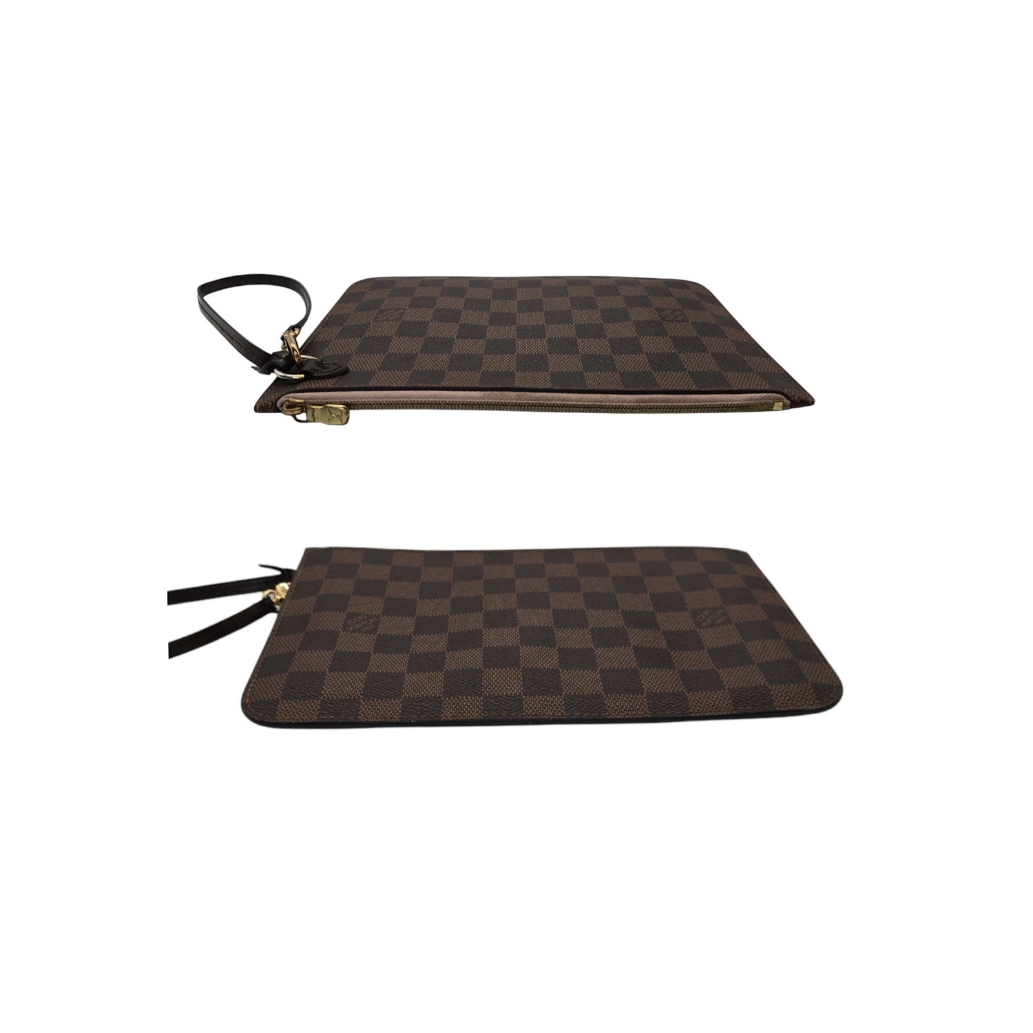 Louis Vuitton Damier Ebene Neverfull Pochette Wristlet