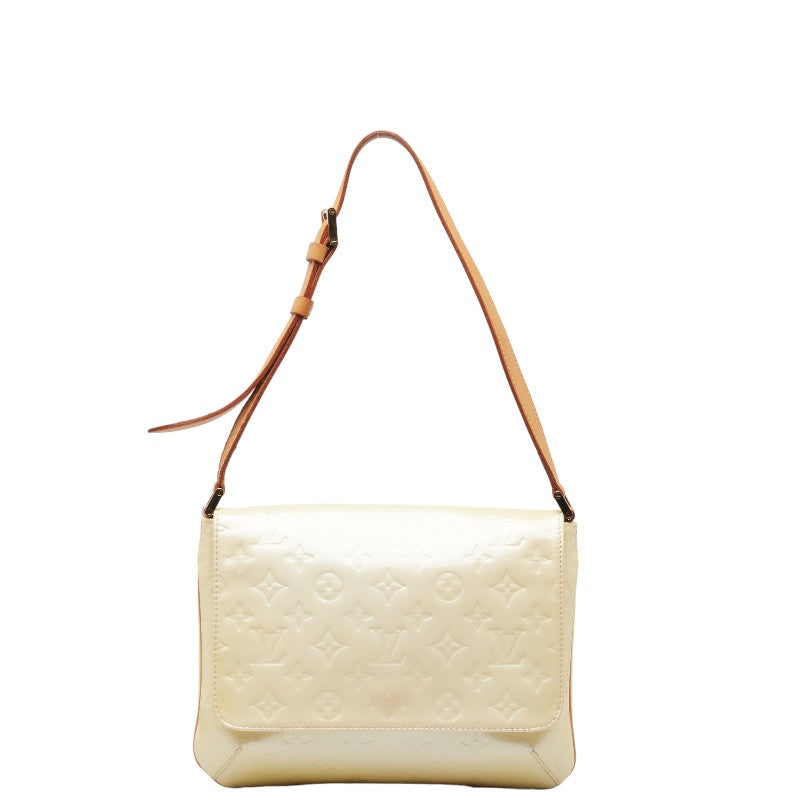 Louis Vuitton Monogram Vernis Thompson Street Shoulder Bag M91203 Pearl White Patent Leather  Louis Vuitton