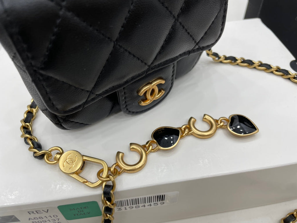 CHLMini Flap Bag Black For Women, Women’s Bags 3.5in/9cm