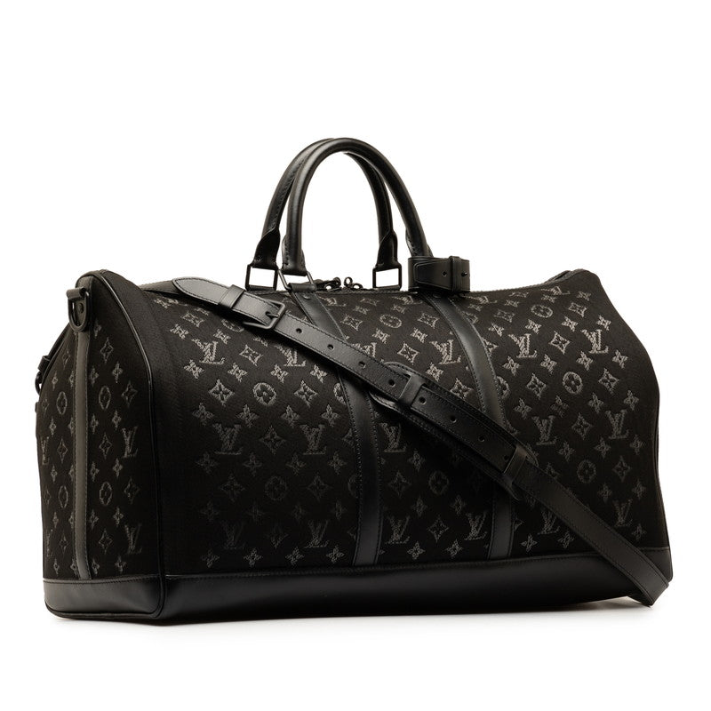 Louis Vuitton Monogram Lightup Keepall Bandouliere 50 Boston Bag Shoulder Bag 2WAY M44770 Black Multicolor Nylon Leather Men Louis Vuitton