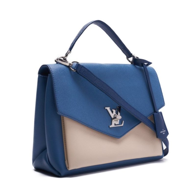 LOUIS VUITTON Lewitton LockMe 2WAY Handbag  Leather Blue  Ivory (Silver G) Leather Handbag  Handbag  Handbag Hybrid   Delivery] Himalan Bookstore Online