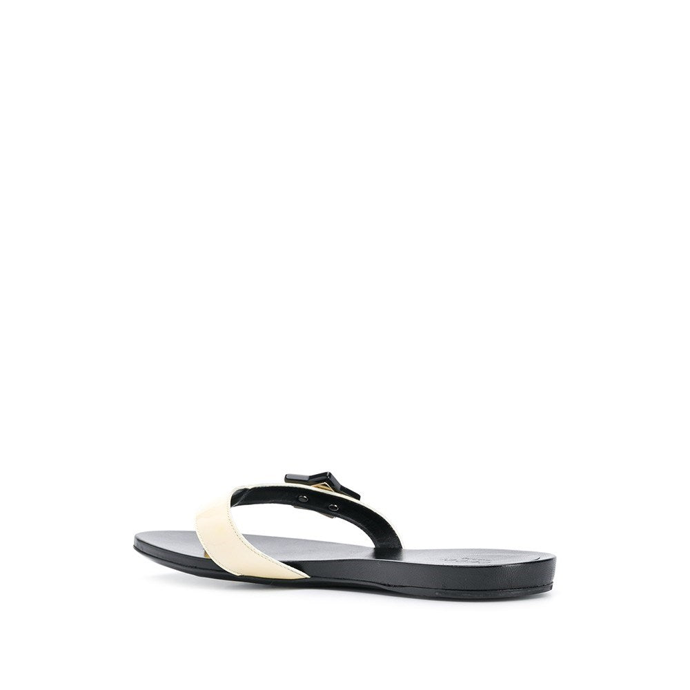 Gucci Black and Beige Flip-Flops - '00s