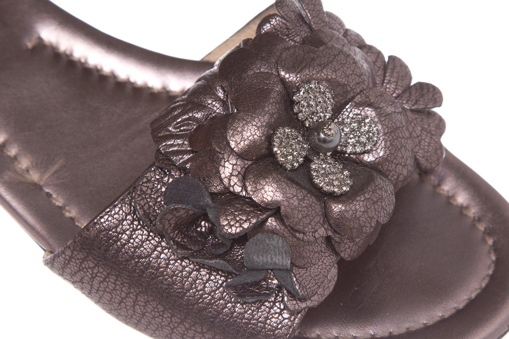 Jimmy Choo Metallic Floral Sandals SZ 37