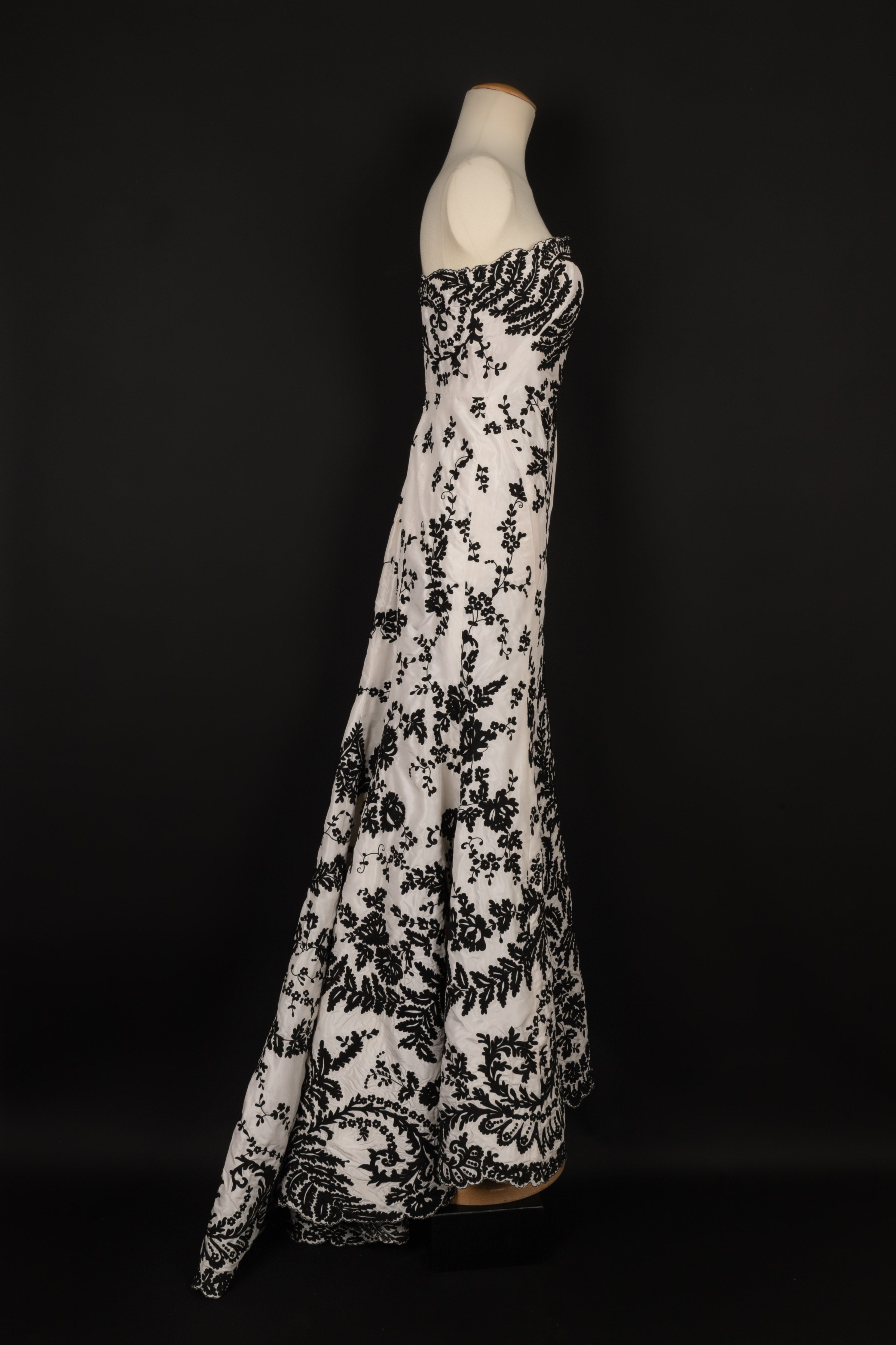 Longue robe bustier Oscar de la Renta