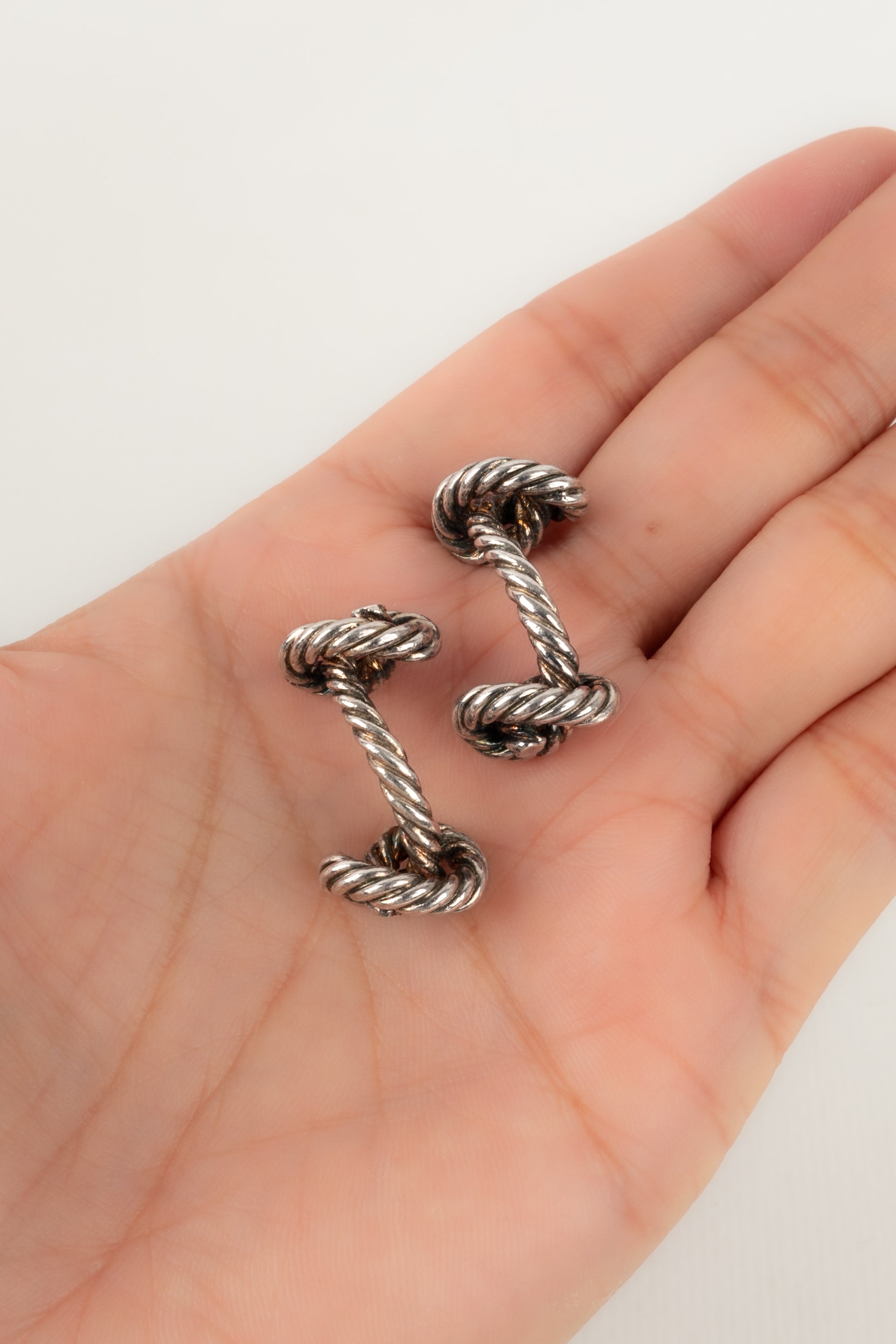 Boutons de manchette en argent HermÃƒÆ’Ã‚Â¨s