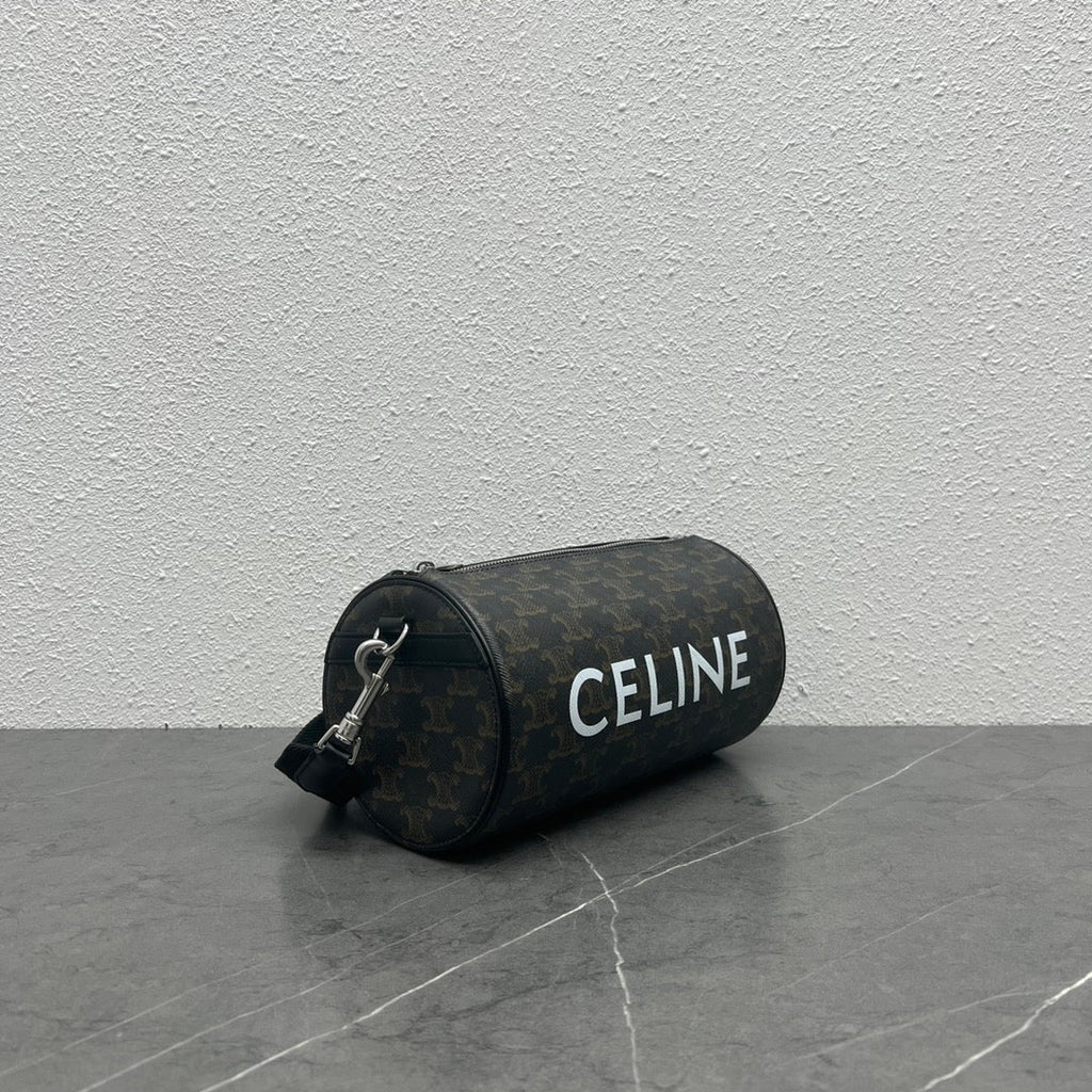 GLAMI Cylinder Bag In Triomphe Canvas Black For Women 9in/22cm