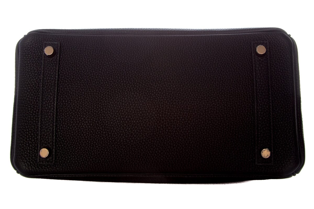 HermÃƒÆ’Ã‚Â¨s Noir  togo Birkin 30 RGHW Handbag