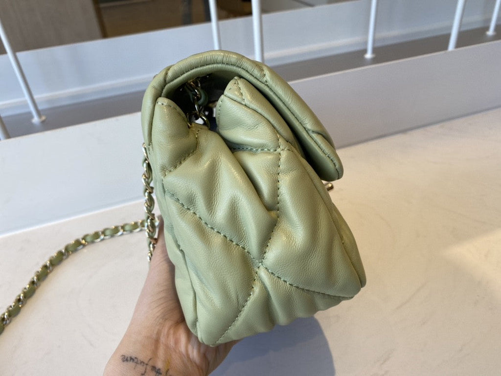 CHLSmall Flap Bag Gold Hardware Green For Women, Women’s Handbags, Shoulder Bags 7.5in/19cm AS2232