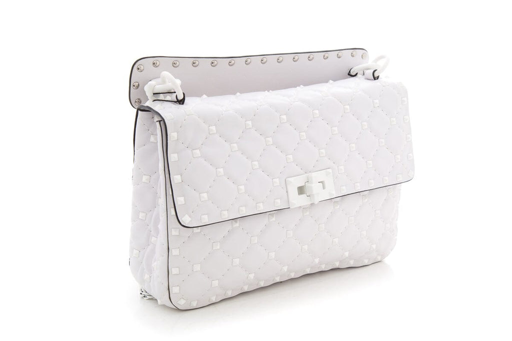 Valentino White Rockstud Small Cross-Body Handbag