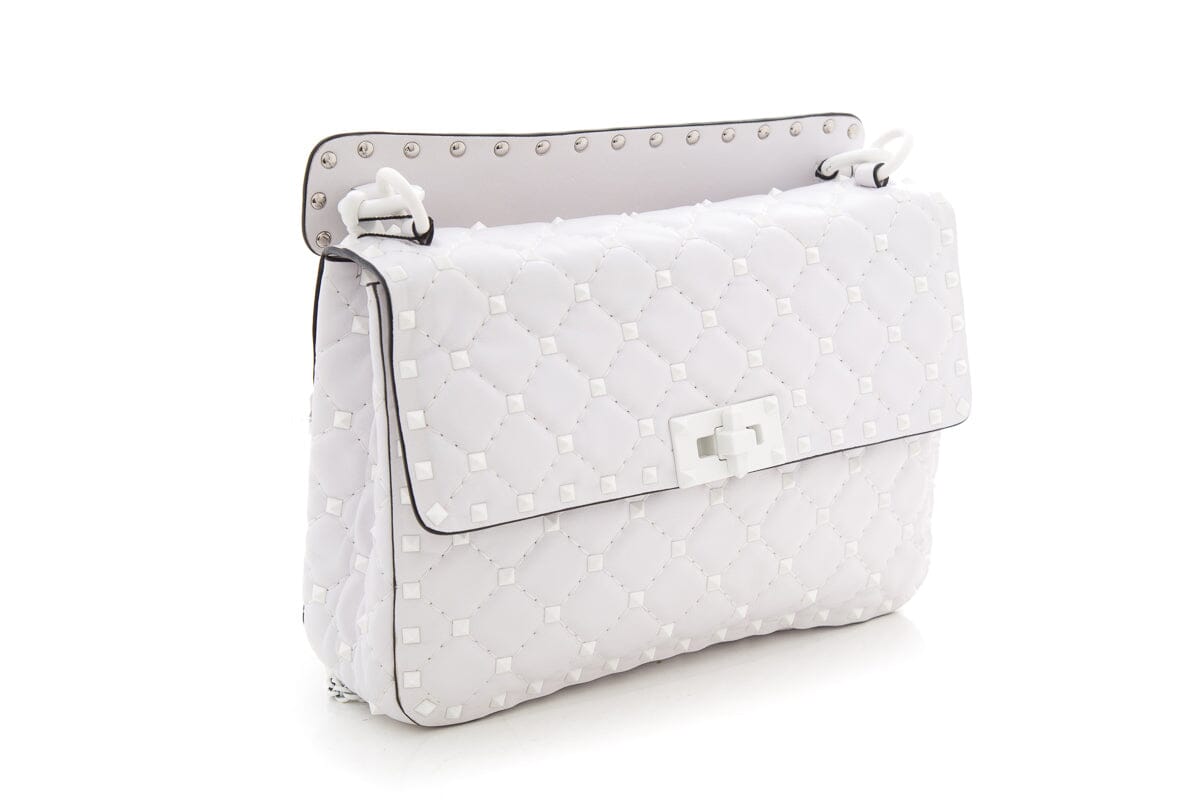 Valentino White Rockstud Small Cross-Body Handbag