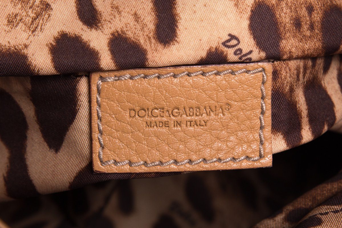 Dolce & Gabbana Tan Leather D-Ring Shoulder Bag