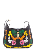 Gucci Black Multi Color Floral Jackie Handbag