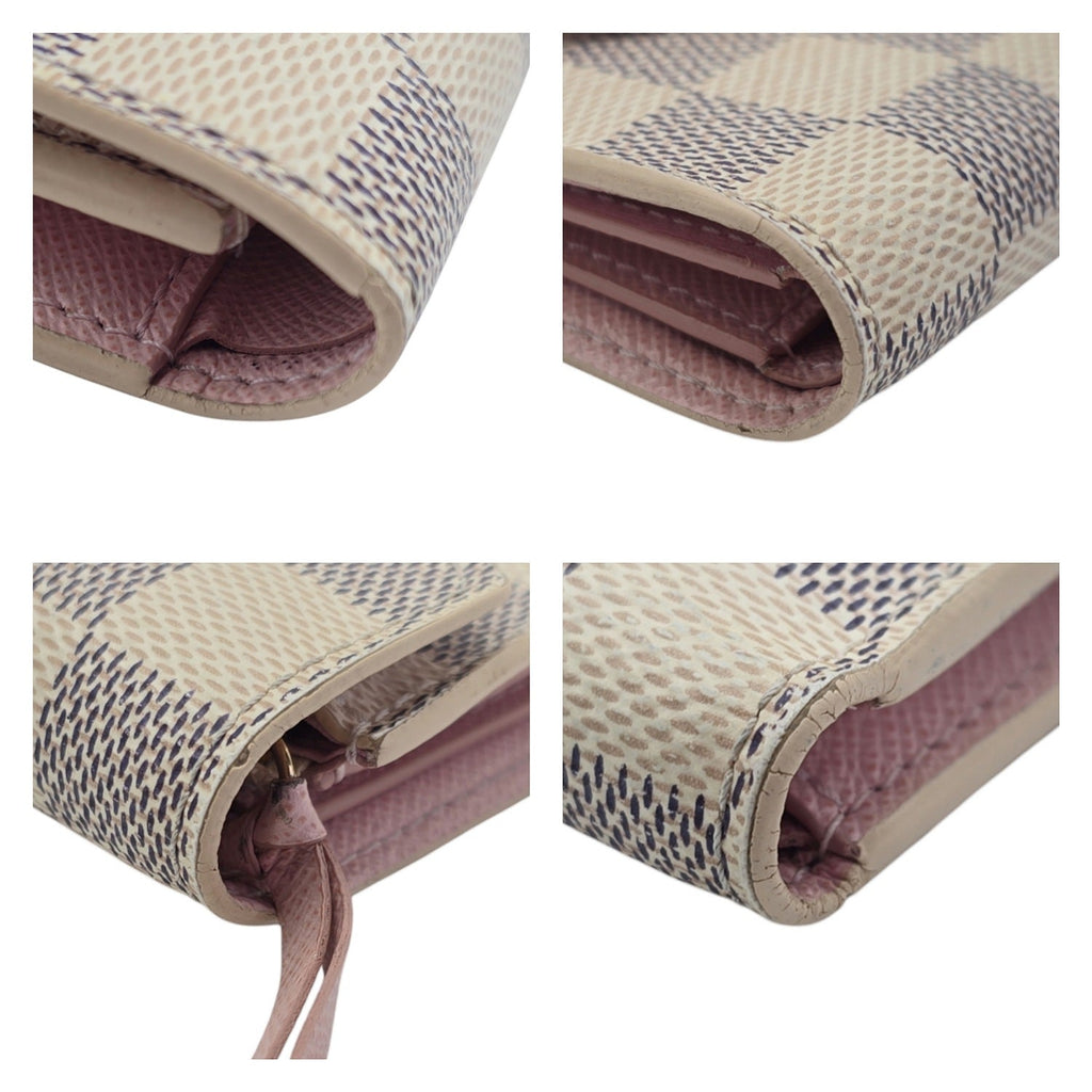 Louis Vuitton Damier Azur Victorine Wallet Rose Ballerine