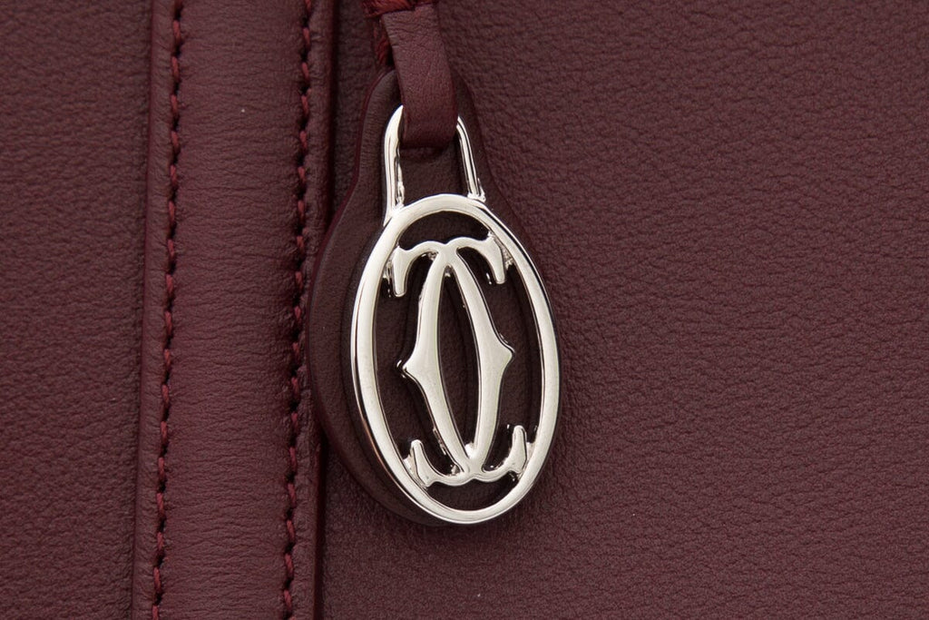 Cartier Maroon Cabochon Leather Handbag