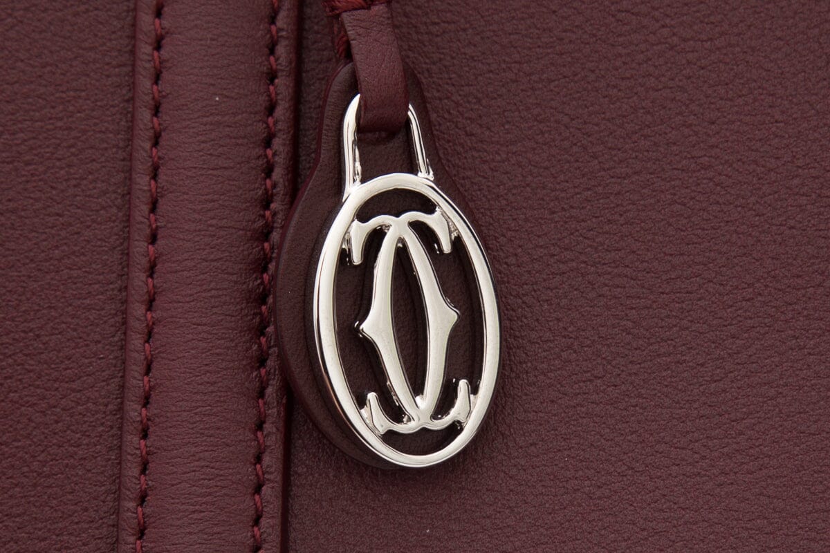 Cartier Maroon Cabochon Leather Handbag
