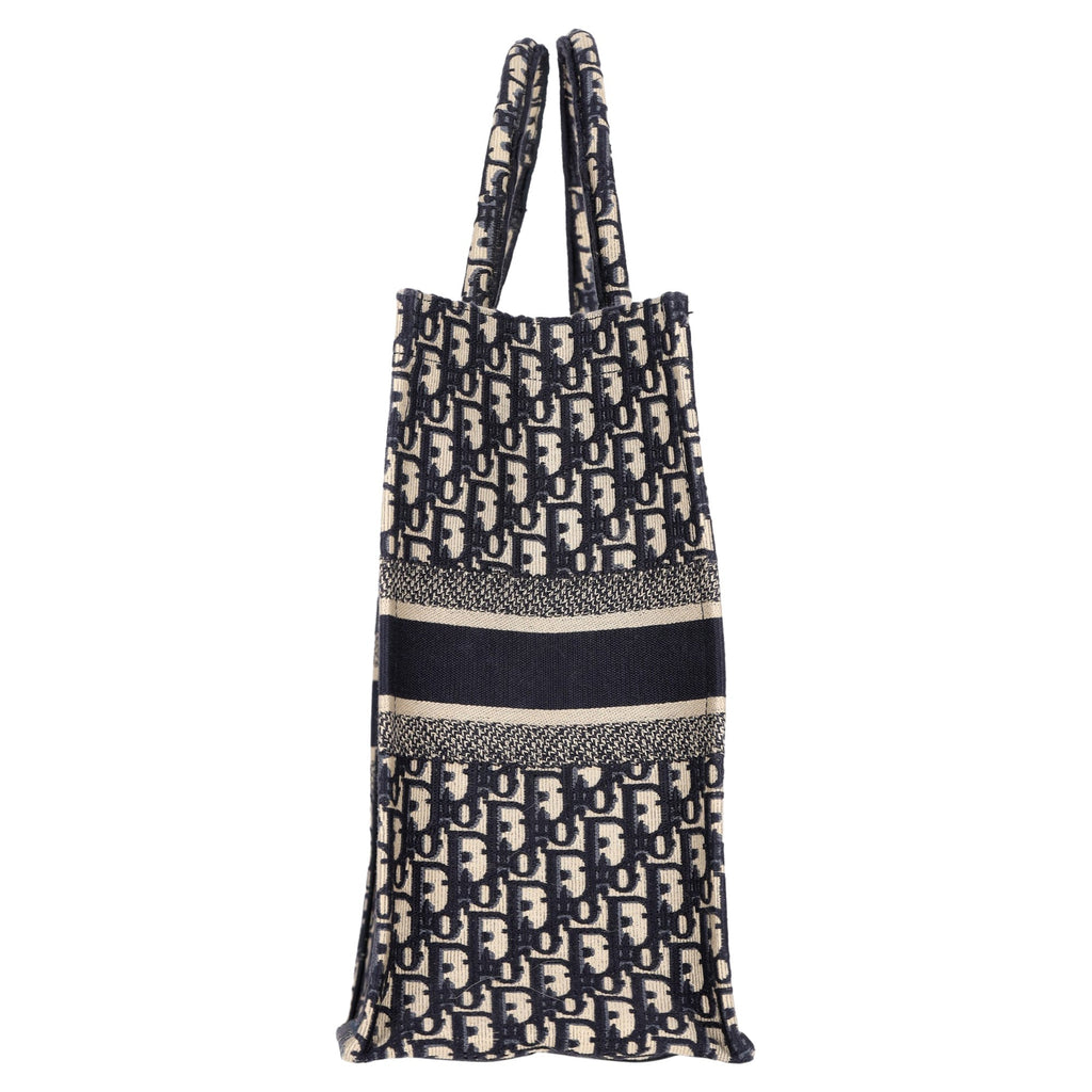 Christian Dior Large Oblique Book Totebag in Navy Blue Canvas