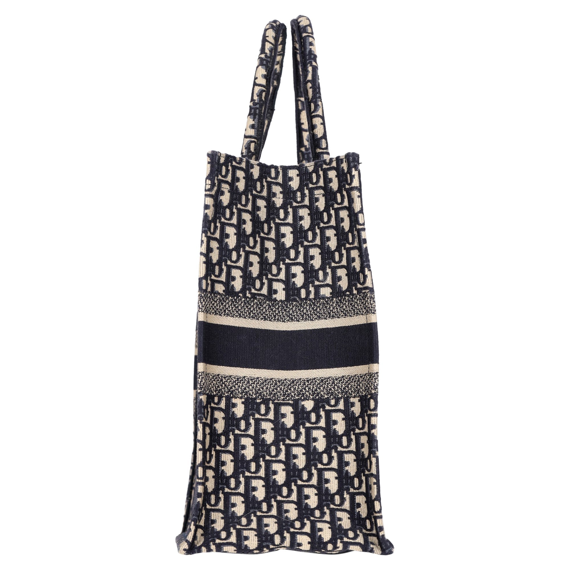Christian Dior Large Oblique Book Totebag in Navy Blue Canvas